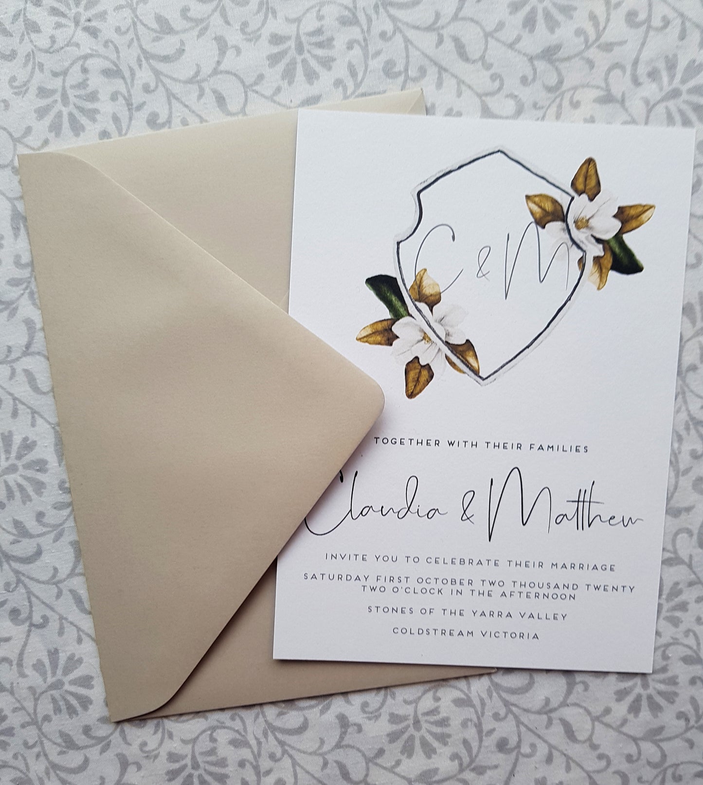 CREST Magnolia Design/Wedding Invitation