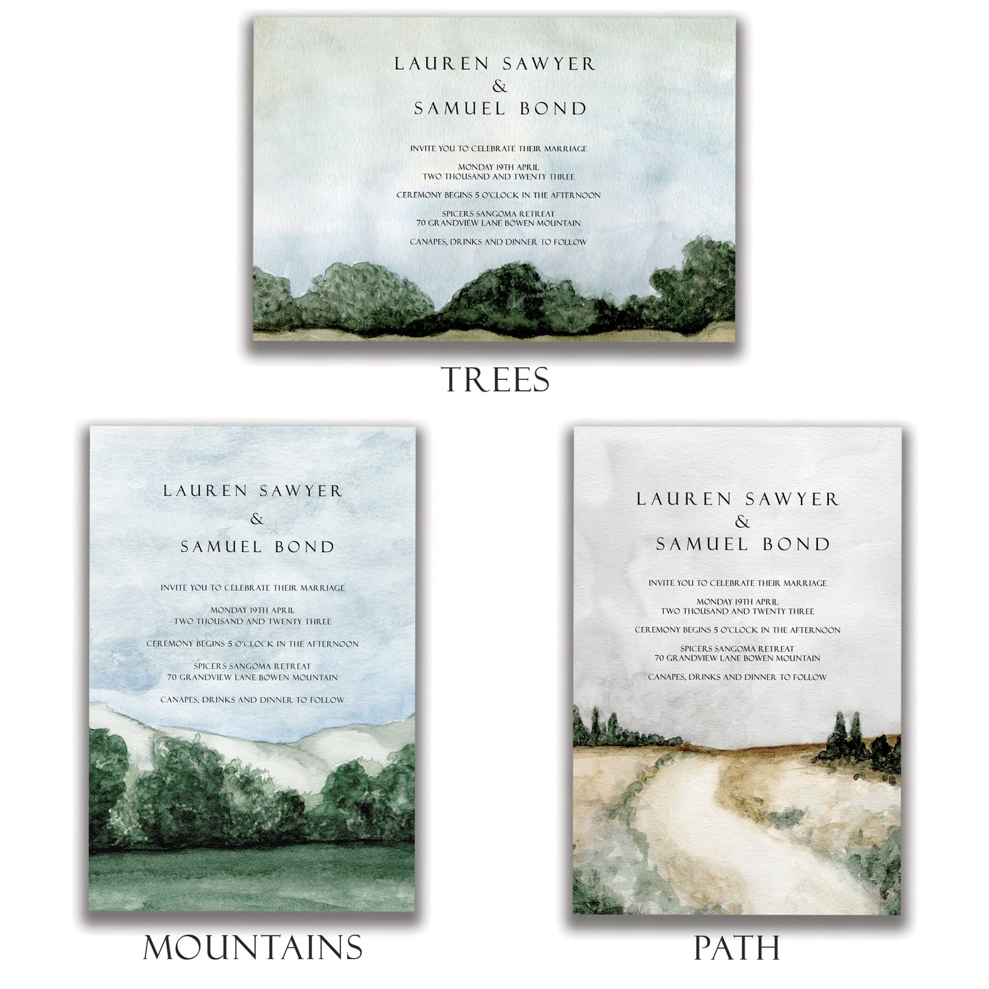 VINTAGE Landscape Wedding Invitation