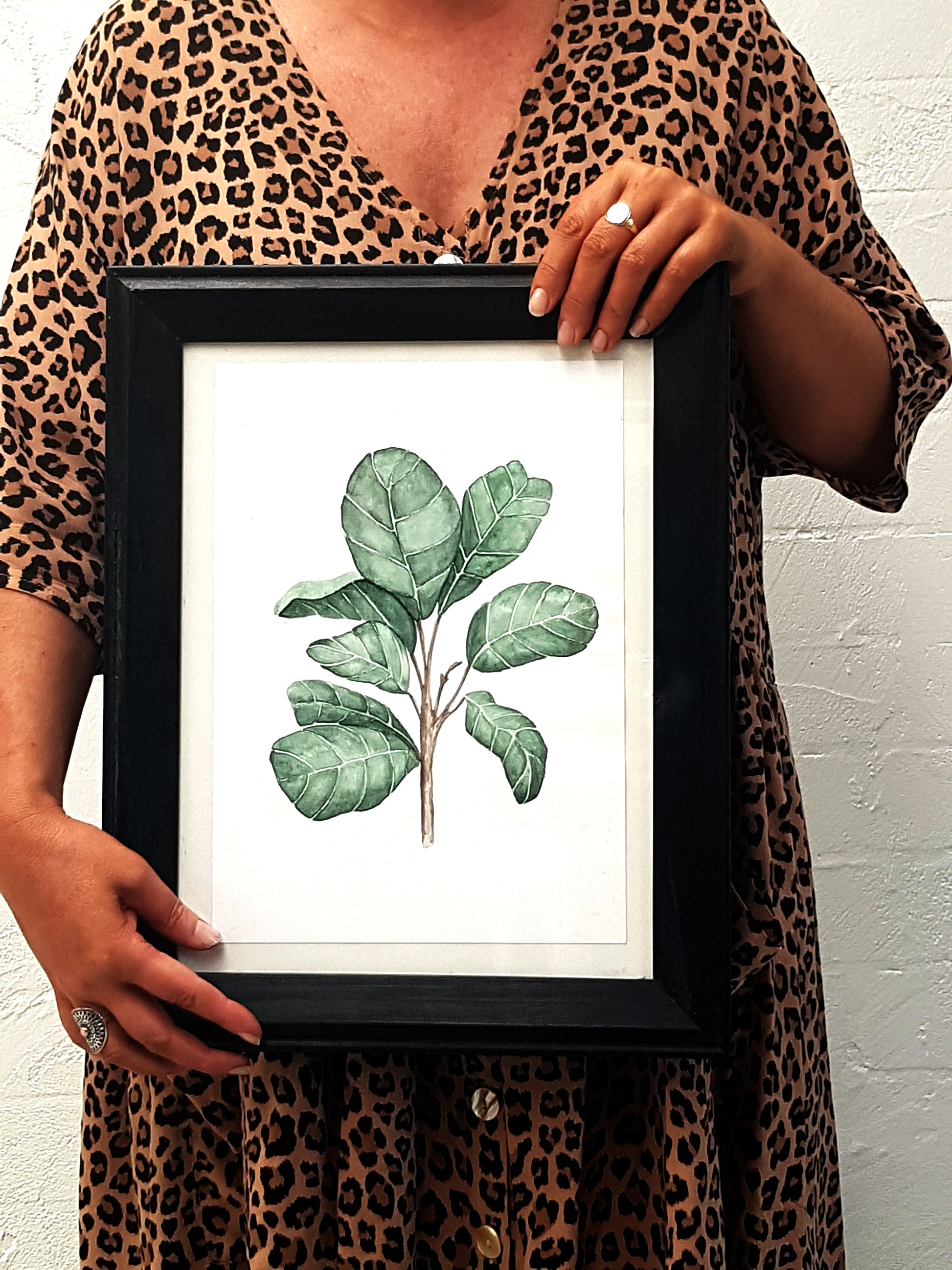 Fiddle Fig Leaf watercolour 