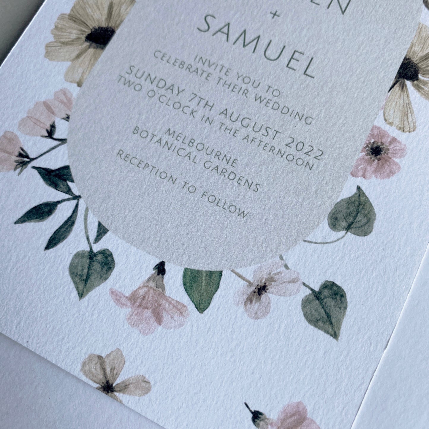 Pressed Flowers Invitation/WEDDING Invite/Botanical Invite/Vintage Pressed Flowers