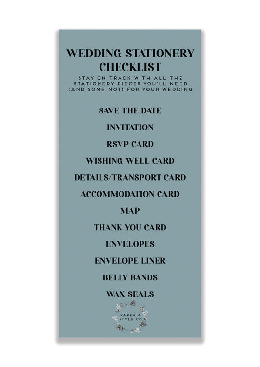 FREE! Wedding Stationery Checklist