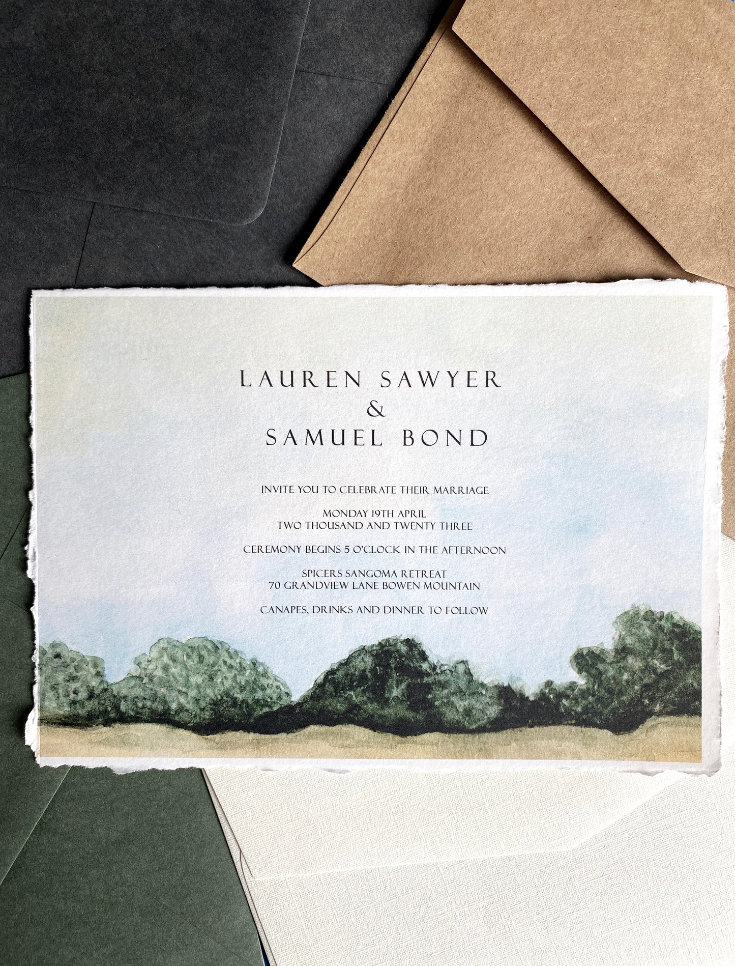 VINTAGE Landscape Wedding Invitation
