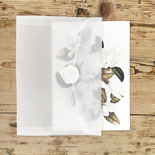 vellum envelope, translucent envelope, see through envelope