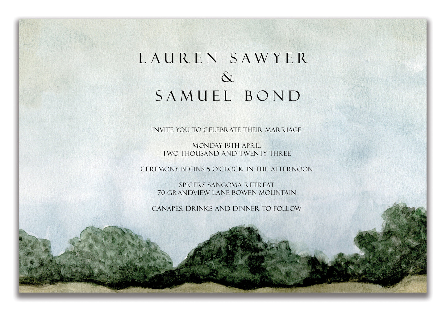 VINTAGE Landscape Wedding Invitation